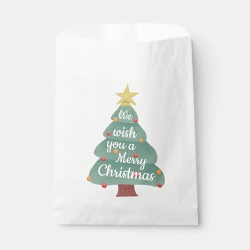 Modern Christmas Tree Merry Christmas Favor Bag