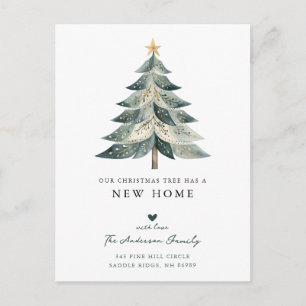 Modern Christmas Tree Moving Announcement Postcard