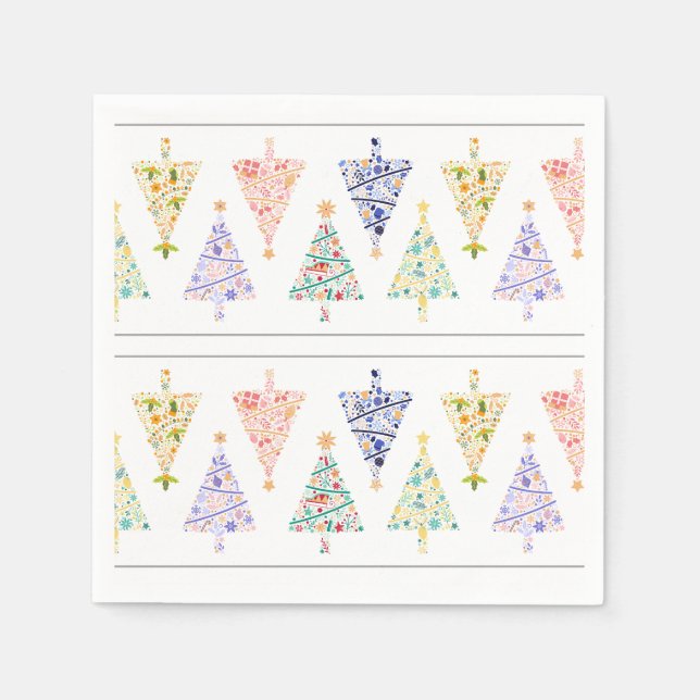 Modern Christmas Tree Napkins (Front)