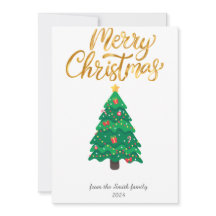 Modern Christmas Tree Non-Photo Holiday Card