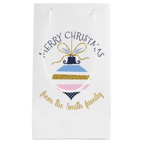 Modern Christmas Tree Ornament Personalized Small Gift Bag