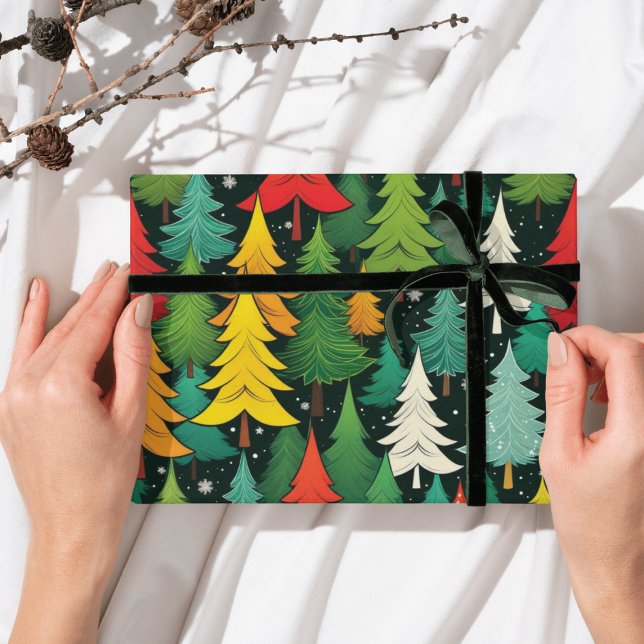 Modern Christmas tree pattern wrapping paper  (Creator Uploaded)