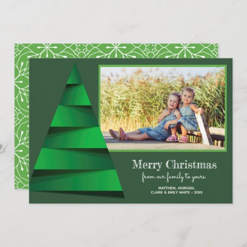 Modern Christmas Tree Photo Holiday Card