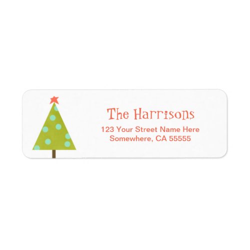 Modern Christmas Tree Return Address Label