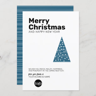Modern Christmas Tree - sans serif Business Holiday Card