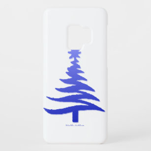 Modern Christmas Tree Stencil Print Blue Case-Mate Samsung Galaxy S9 Case
