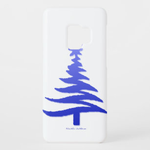 Modern Christmas Tree Stencil Print Blue Case-Mate Samsung Galaxy S9 Case