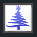 Modern Christmas Tree Stencil Print Blue Gift Box<br><div class="desc">You are viewing The Lee Hiller Designs Collection of Home and Office Decor,  Apparel,  Gifts and Collectibles. The Designs include Lee Hiller Photography and Mixed Media Digital Art Collection. You can view her Nature photography at http://HikeOurPlanet.com/ and follow her hiking blog within Hot Springs National Park.</div>