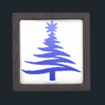 Modern Christmas Tree Stencil Print Blue Keepsake Box<br><div class="desc">You are viewing The Lee Hiller Designs Collection of Home and Office Decor,  Apparel,  Gifts and Collectibles. The Designs include Lee Hiller Photography and Mixed Media Digital Art Collection. You can view her Nature photography at http://HikeOurPlanet.com/ and follow her hiking blog within Hot Springs National Park.</div>