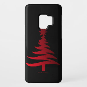 Modern Christmas Tree Stencil Print Red Case-Mate Samsung Galaxy S9 Case
