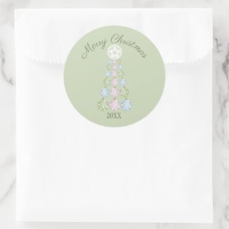 Modern Christmas Tree Three Pastel Colors Custom