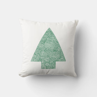 Modern Christmas Tree Throw Pillow