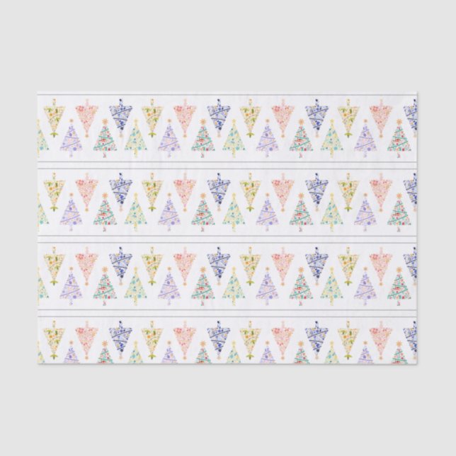 Modern Christmas Tree Tissue Paper (Front)