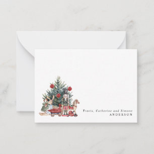 Modern Christmas Tree Toys Nutcracker Holiday Note Card