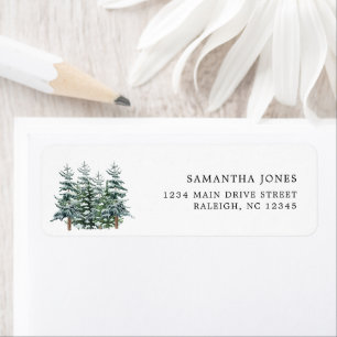 Modern Christmas Tree Winter Return Address Label