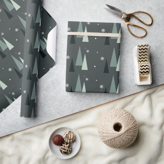 Modern Christmas Tree Wrapping Paper (Crafts)