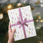 Modern Christmas Trees Blush Pink Pattern Wrapping Paper<br><div class="desc">Modern abstract Christmas trees and winter forest trees in the snow in trendy blush pink and green. Contact the designer via Zazzle Chat or makeitaboutyoustore@gmail.com if you'd like this design modified,  on another product or would like coordinating items.</div>