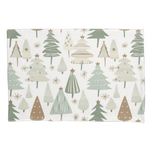 Modern Christmas Trees brown pattern Pillow Case