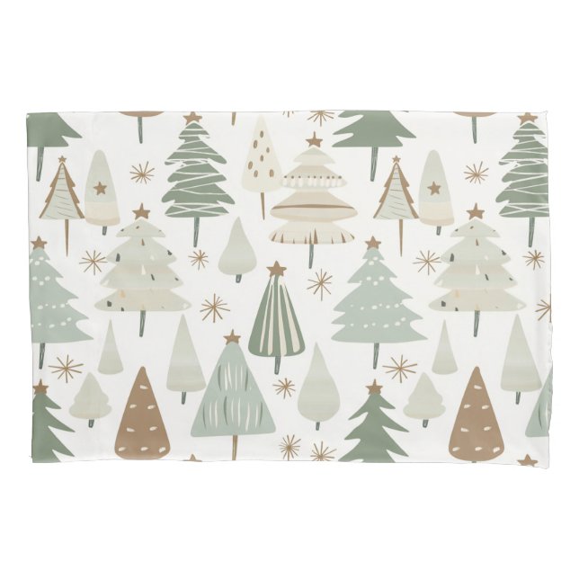 Modern Christmas Trees brown pattern Pillow Case (Front)