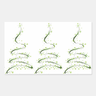 **MODERN CHRISTMAS TREES** CHRISTMAS RECTANGULAR STICKER