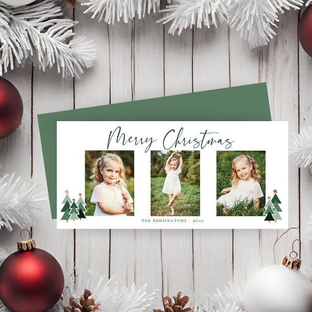 Modern Christmas Trees Holiday 3 Photo (Modern Christmas Trees Holiday 3 Photo Card)