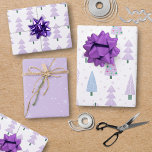 Modern Christmas Trees Lavender Pattern Trio Wrapping Paper Sheets<br><div class="desc">A collection of coordinated lavender, lilac or light purple and periwinkle blue modern abstract Christmas and forest trees and winter snow patterns. ASSISTANCE: For help with design modification or personalization, color change, resizing, transferring the design to another product or if you would like coordinating items, contact the designer BEFORE ORDERING...</div>