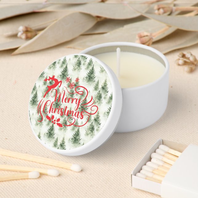 Modern Christmas Trees Merry Christmas  Mini Candle Favors (Insitu)