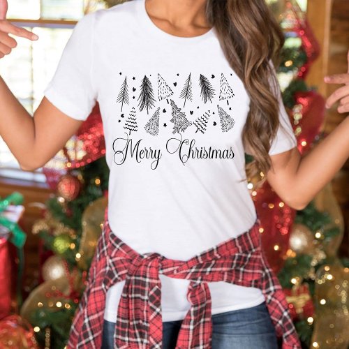 Modern Christmas Trees _ Merry Christmas T_Shirt