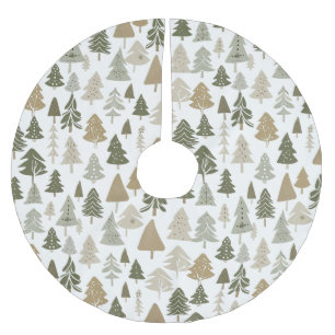 Modern Christmas Trees Pattern  Brushed Polyester Tree Skirt