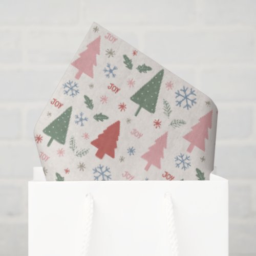 Modern Christmas Trees Pattern Holiday Tissue Paper