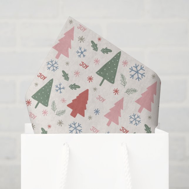 Modern Christmas Trees Pattern Holiday Tissue Paper (Gift Bag)