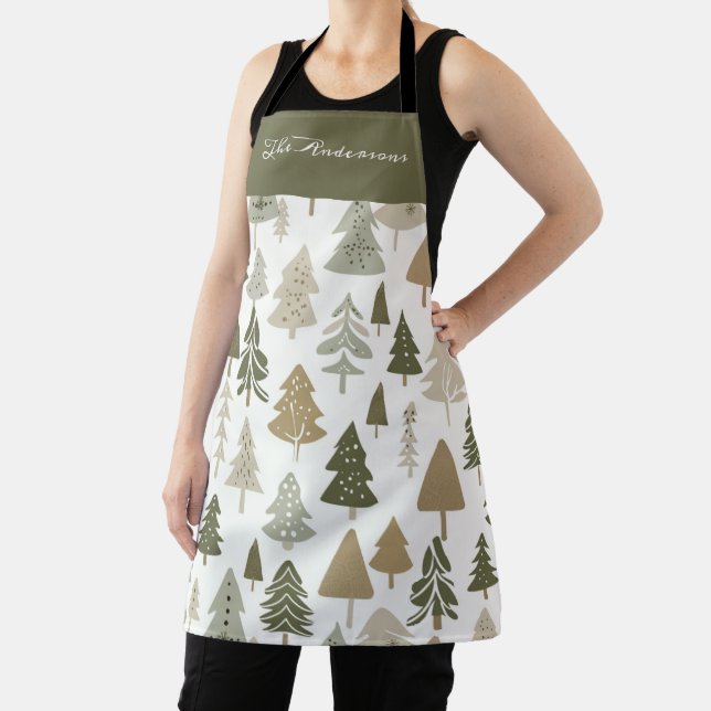 Modern Christmas Trees Pattern name Apron (Insitu)