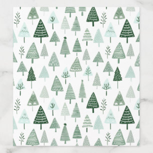 Modern Christmas Trees White and green Envelope Liner