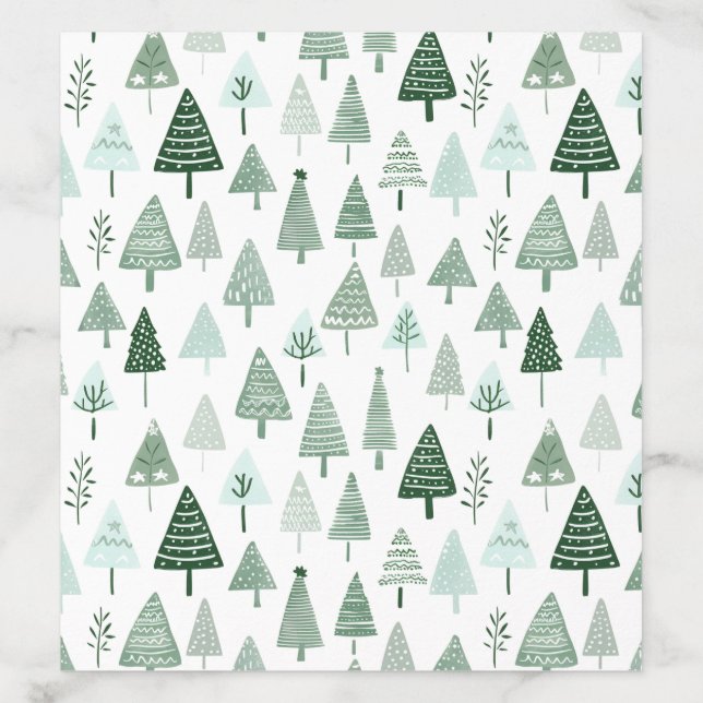 Modern Christmas Trees White and green Envelope Liner (Design)