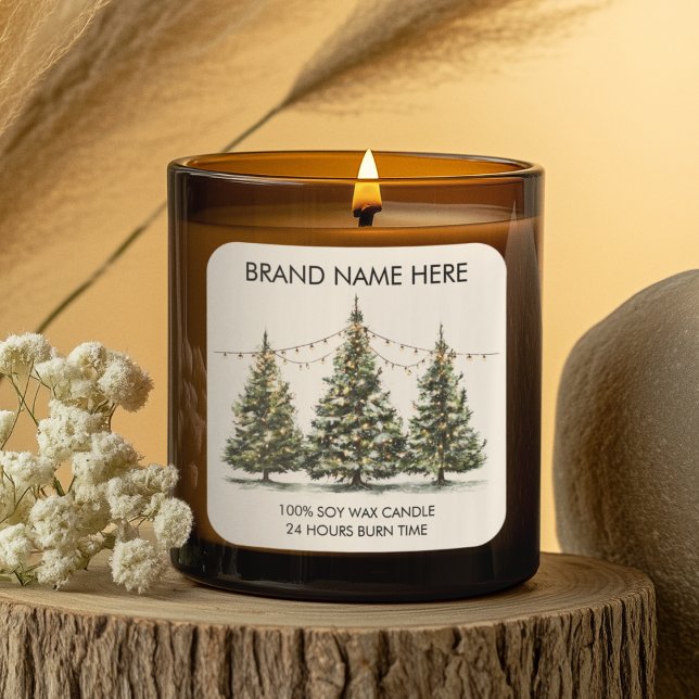 Modern Christmas Trees with Light Candle Labels (Creator Uploaded)