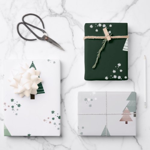 Modern Christmas Trees Wrapping Paper