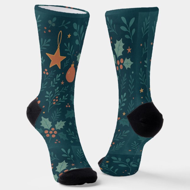 Modern Christmas Trendy 2026 Socks Stylish Holiday (Angled)