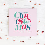 Modern Christmas Typography Design Holiday Card<br><div class="desc">This modern and sophisticated Christmas card is perfect for businesses to wish their customers a happy holiday season. This colorful card features a modern design with an emphasis on typography. Add your company name in the text box labelled "your text here". You can also add extra text on the back...</div>