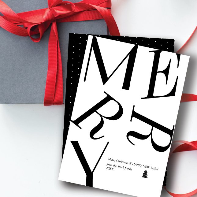 Modern Christmas Typography Personalized Card (Creator Uploaded)