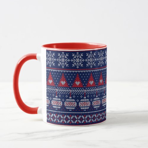 Modern Christmas Ugly Sweater Holiday Decorations Mug