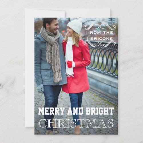 Modern Christmas vintage elements Groupon photo Holiday Card