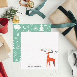 Modern Christmas   Vintage   Retro   Nordic Note Card