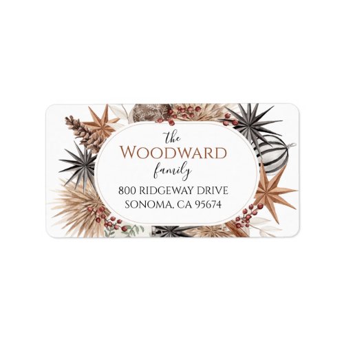 Modern Christmas Watercolor  Label