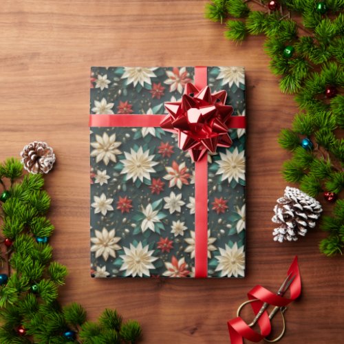 Modern Christmas Watercolor Snowflakes  Wrapping Paper