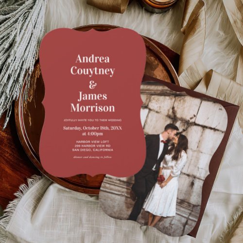 Modern Christmas Wedding  Invitation