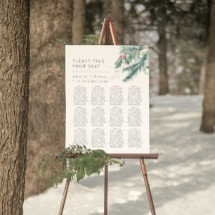 Modern Christmas Wedding Table Seating Chart Foam Board