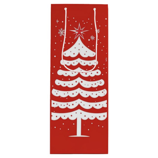 Modern Christmas Wine Gift Bag (Front)