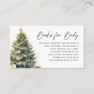 Modern Christmas Winter Baby Shower Books for baby Enclosure Card