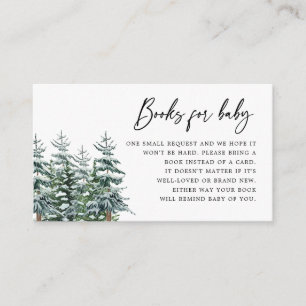 Modern Christmas Winter Baby Shower Books for baby Enclosure Card