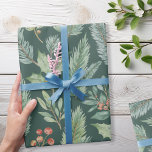 Modern Christmas Winter Holiday Floral Pattern Wrapping Paper<br><div class="desc">Christmas wrapping paper featuring modern watercolor boho style illustrations of winter holiday floral</div>